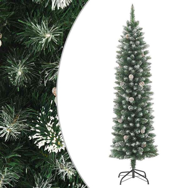 vidaXL Albero di Natale Artificiale Sottile con Base 180 cm PVC
