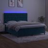 vidaXL Letto a Molle con Materasso e LED Blu Scuro 180x200 cm