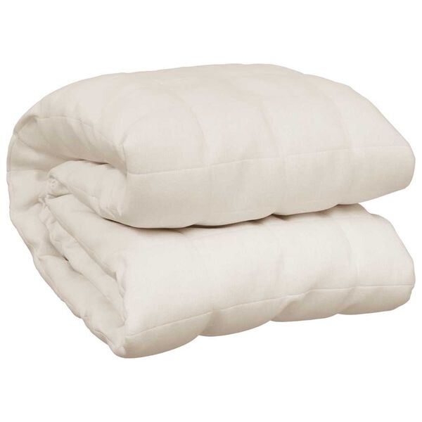 vidaXL Coperta Ponderata Crema Chiaro 220x260 cm 15 kg Tessuto