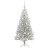 vidaXL Albero di Natale con 150 LED con supporto Argento 120 cm PET