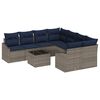 vidaXL Set di divani 9 pz 8-Numero di posti Grigio e Blu Navy