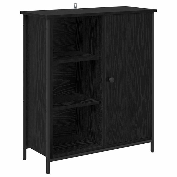 vidaXL Credenza Rovere Nero 70 x 30 x 80 cm Legno multistrato