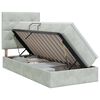 vidaXL Letto con contenitore e materasso Grigio Chiaro 90 x 200 cm