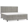 vidaXL Giroletto a Molle con Materasso Grigio Chiaro 200x200cm Velluto