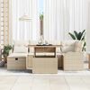 vidaXL Set Divano da Giardino con cuscino 7 pcs Beige Poly Rattan