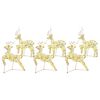 vidaXL Renne LED 6 pz 180 LED Oro 44 x 18 x 65,5 cm PET
