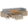 vidaXL Set Divano da Giardino 9 pcs Beige e Grigio Chiaro polyrattan
