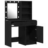 vidaXL Set da tavolo da trucco con LED con cassetto 2 pcs Rovere Nero