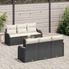 vidaXL Set Divano da Giardino 7 pcs Nero e bianco