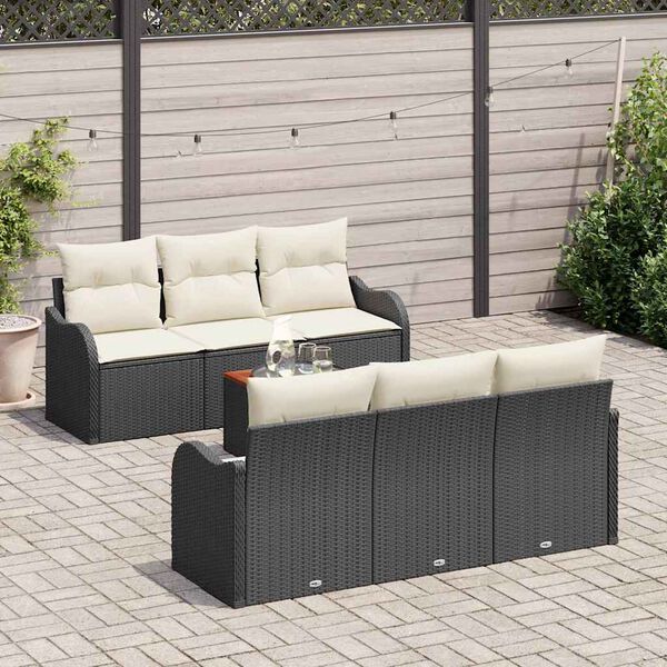 vidaXL Set Divano da Giardino 7 pcs Nero e bianco