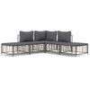 vidaXL Set Divani da Giardino 5 pz con Cuscini Antracite in Polyrattan