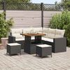 vidaXL Set Divano da Giardino 9 pcs Nero e Crema polyrattan