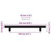 vidaXL Maniglie per Mobili 10pz Nere 160mm in Acciaio Inox