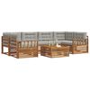 vidaXL Set di divani da esterno 7 pcs Grigio Naturale e Chiaro