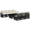 vidaXL Set Divano da Giardino 8 pz Nero e Bianco Crema polyrattan