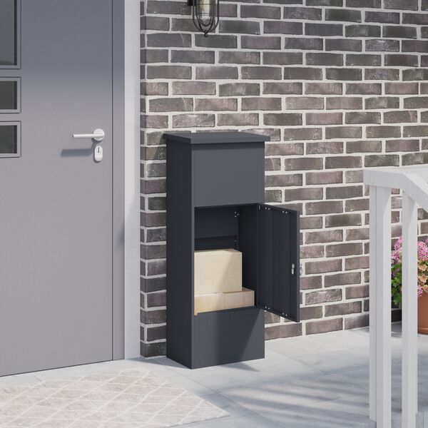 vidaXL Cassetta per pacchi Antracite 44,5 x 29 x 110,5 cm Acciaio