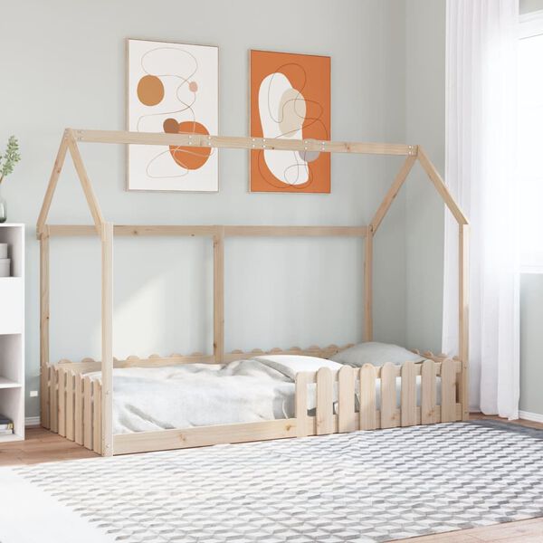 vidaXL Giroletto Casetta per Bambini 90x200 cm Legno Massello di Pino