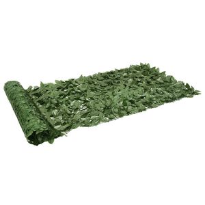 vidaXL Paravento da Balcone con Foglie Verde Scuro 200x100 cm