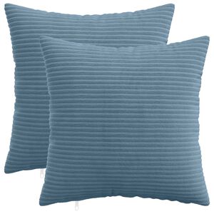 vidaXL Federa 2 pcs HEERLEN Blu 30 x 30 cm corduroy