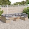 vidaXL Set Divano da Giardino con cuscino 11 pcs Beige polyrattan