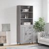 vidaXL Credenza Grigio Sonoma 69,5x34x180 cm in Legno Multistrato