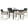 vidaXL Set da Pranzo per Giardino 5 pcs Grigio chiaro polyrattan