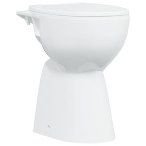 vidaXL WC Senza Brida 7 cm Altezza Extra Chiusura Rallentata Ceramica Bianca