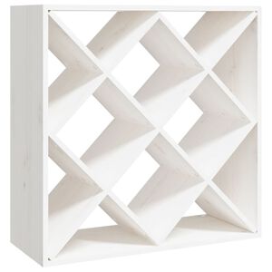 vidaXL Portabottiglie Bianco 62x25x62 cm in Legno Massello di Pino