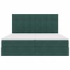 vidaXL Letto con luci a strisce a LED Verde Scuro 180 x 200 cm Velluto