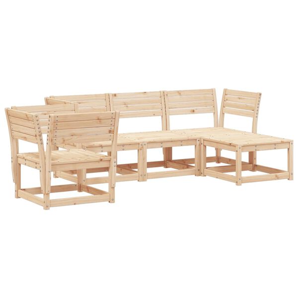 vidaXL Set Salotto da Giardino 5 pz in Legno Massello di Pino