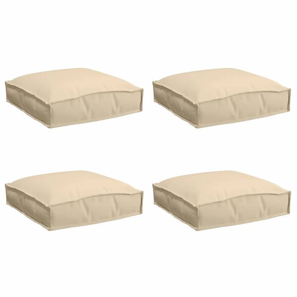 vidaXL Cuscino per seduta pallet 4 pcs Beige 40 x 40 x 8 cm