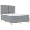 vidaXL Letto a molle con materasso Grigio chiaro 160 x 200 cm Tessuto