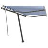 vidaXL Tenda da Sole Retrattile Manuale 300x250 cm Blu e Bianca
