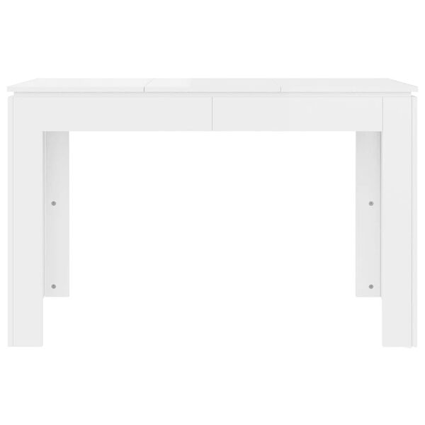 vidaXL Tavolo da Pranzo Bianco Lucido 120x60x76 cm Legno Multistrato