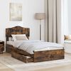 vidaXL Letto con Contenitore Rovere fum&eacute; 90 x 200 cm Legno multistrato