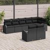 vidaXL Set Divano da Giardino con cuscino 8 pcs Nero polyrattan