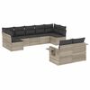 vidaXL Set Divano da Giardino 9pz con Cuscini Grigio Chiaro Polyrattan