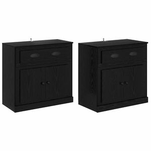 vidaXL Sideboards con cassetto 2 pcs Rovere Nero 70 x 35,5 x 67,5 cm