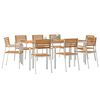 vidaXL Setdapranzodagiardino 9 pcs Marrone Teak solido