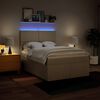 vidaXL Giroletto a Molle con Materasso Crema 160x200 cm in Tessuto
