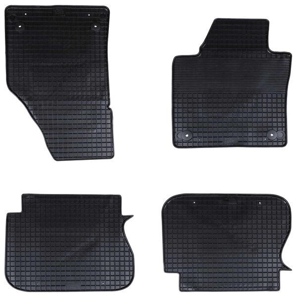 vidaXL Tappetino per Auto 4 pcs Nero Gomma