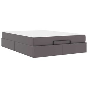 vidaXL Struttura letto con materasso con materasso 2 pcs Grigio PVC