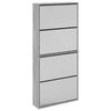 vidaXL Scarpiera con Specchio a 4 Livelli Grigio Sonoma 63x17x134 cm