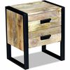 vidaXL Tavolino con 2 Cassetti in Legno Massello di Mango 43x33x51 cm