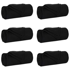 vidaXL Coperte da Pile 6 pz Nero 240 x 220 cm 4.28 kg Panno