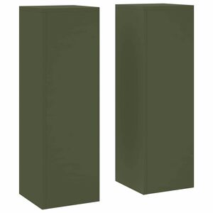 vidaXL Supporto per piante 2 pcs Oliver verde 24 x 24 x 75 cm Acciaio
