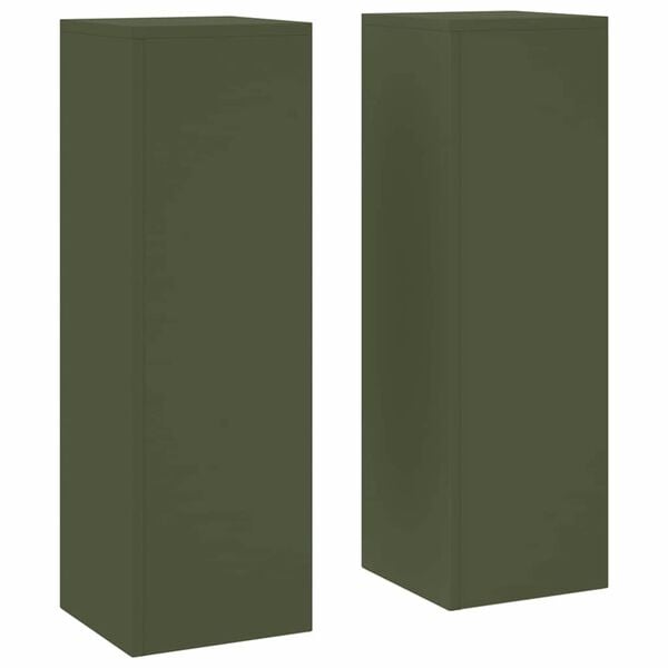 vidaXL Supporto per piante 2 pcs Oliver verde 24 x 24 x 75 cm Acciaio