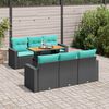 vidaXL Set Divani da Giardino con Cuscini 7pz Nero Polyrattan