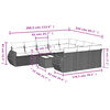 vidaXL Set Divani da Giardino 11 pz con Cuscini in Polyrattan Grigio