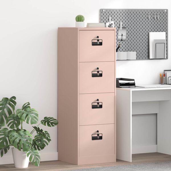 vidaXL Armadio per File con cassetto Rosa 44 x 50 x 106.5 cm